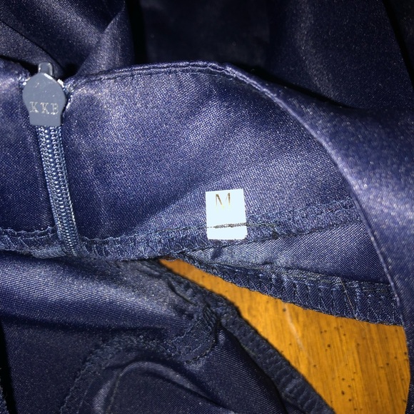 BLUE satin semi formal short dress. - Picture 6 of 7